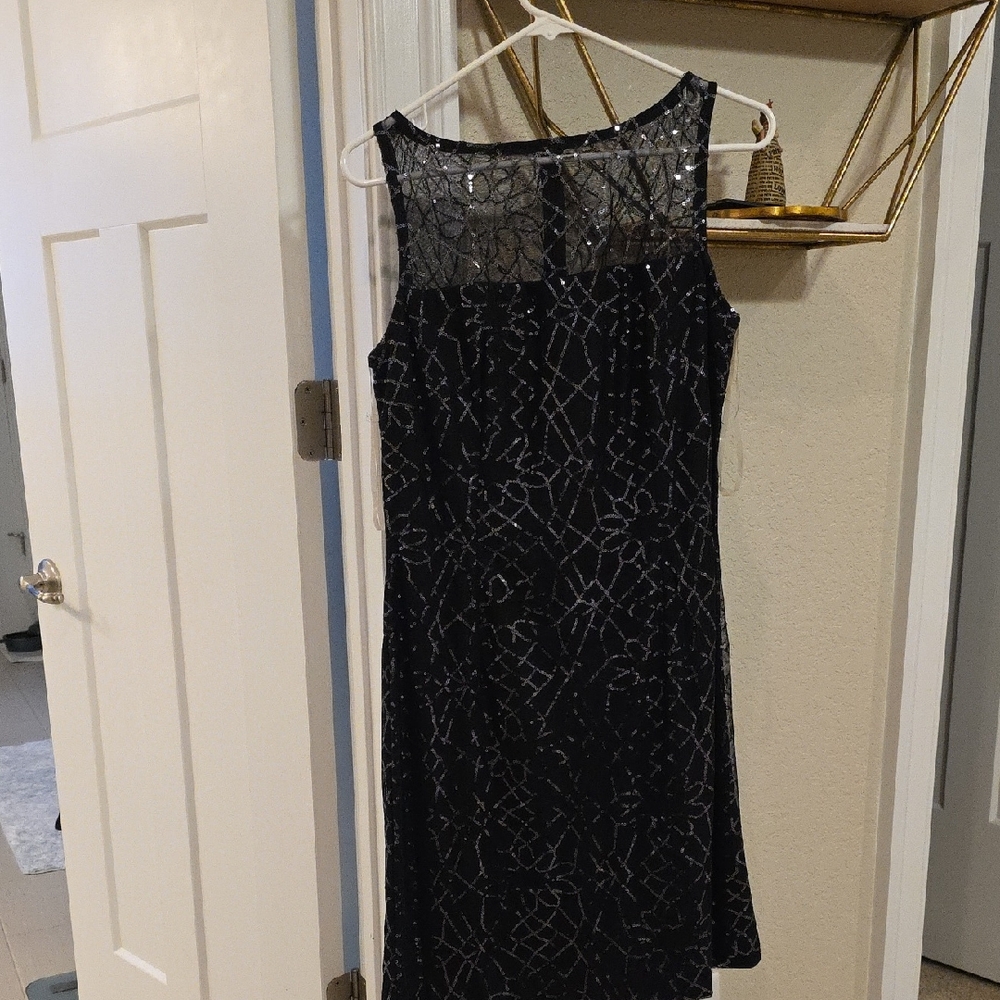 American Living Black Sequin Midi Dress
